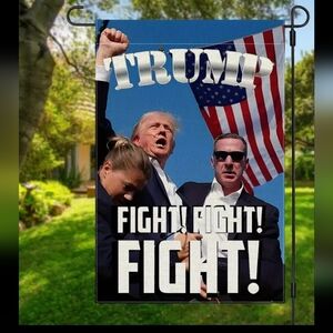 Trump Fight yard stake flag!  NWT!